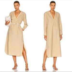 NEW NILI LOTAN Raven Long Sleeve Cotton Midi Shirtdress Size Small